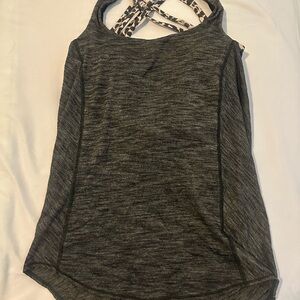 Lululemon Athletica Gray Tank Top with Animal Print Straps